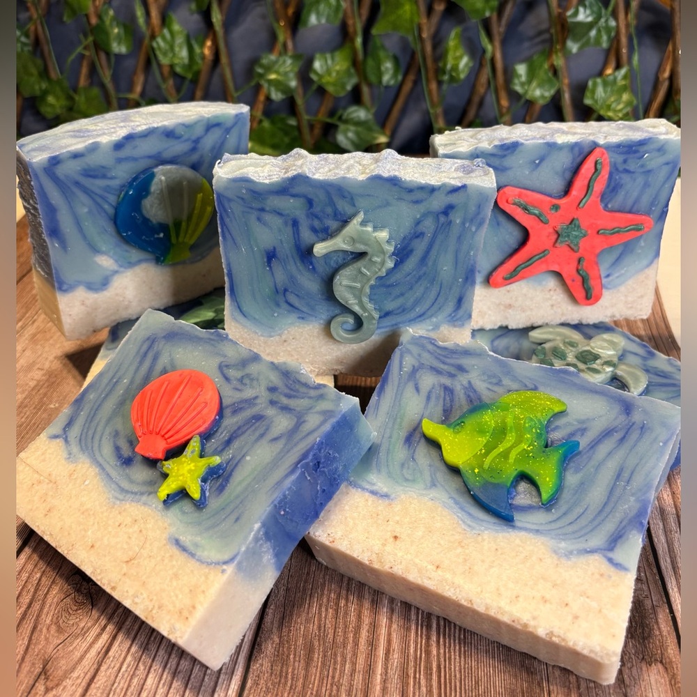 Handmade artisan beach style soap with spa salt at a reduced price